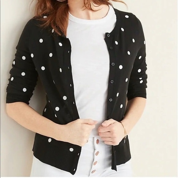 NEW NWT Old Navy Crew Neck Polka Dot Cardigan - Picture 4 of 6